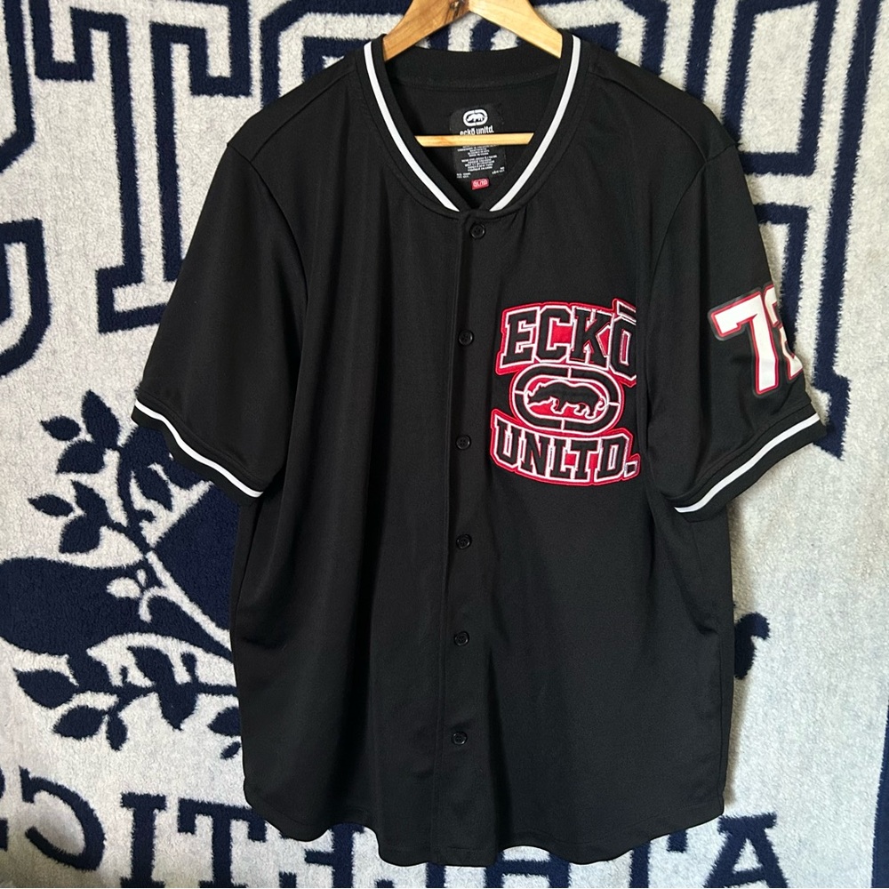 Ecko Unlimited Black Jersey T-Shirt Size XL Y2K 00s